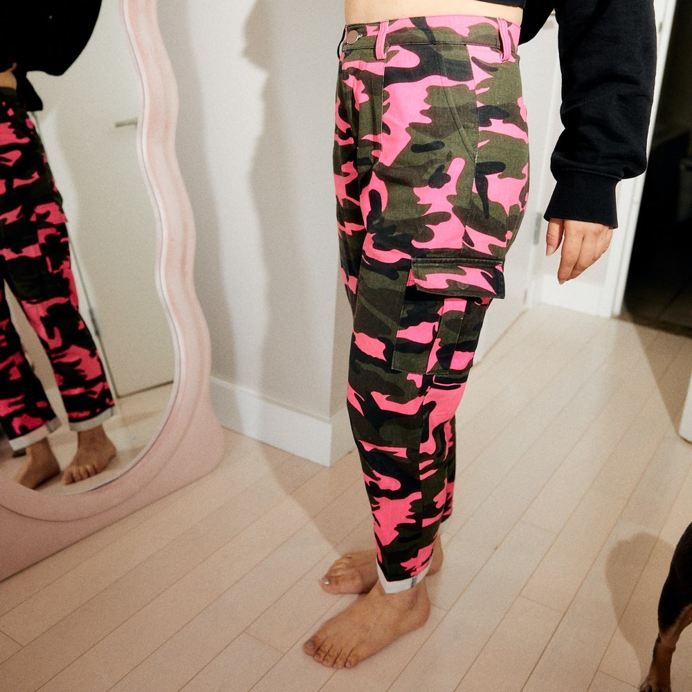 Dolls Kill Neon Pink Camo Cargo pants